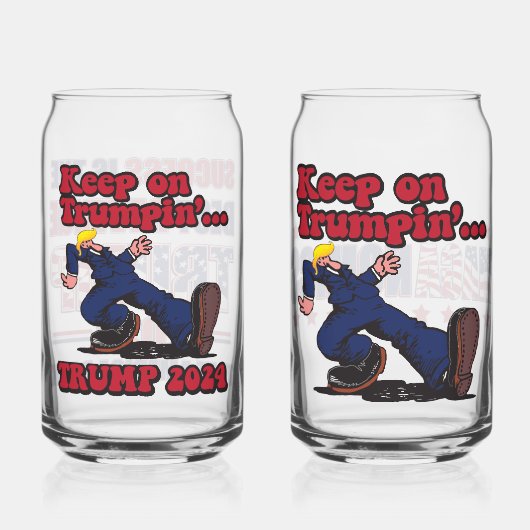 Blijf TRUMPEN Blikvorm Glas (Voorkant)