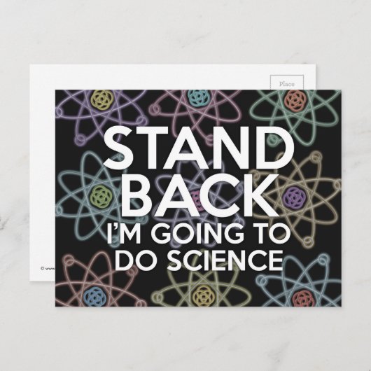 BLIJF UIT DE BUURT, IK GA WETENSCHAP DOEN BRIEFKAART (Voorkant / Achterkant)