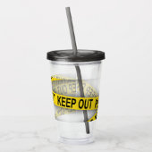 Blijf uit de buurt, kruis politietape 3d niet acryl drinkbeker (Links)