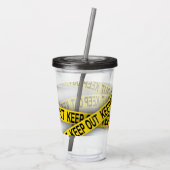 Blijf uit de buurt, kruis politietape 3d niet acryl drinkbeker (Achterkant)
