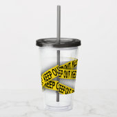 Blijf uit de buurt, kruis politietape 3d niet acryl drinkbeker (Rechts)