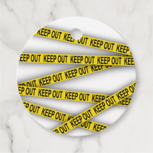 Blijf uit de buurt, kruis politietape 3d niet bedankjes labels