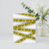 Blijf uit de buurt, kruis politietape 3d niet briefkaart (Staand voorkant)
