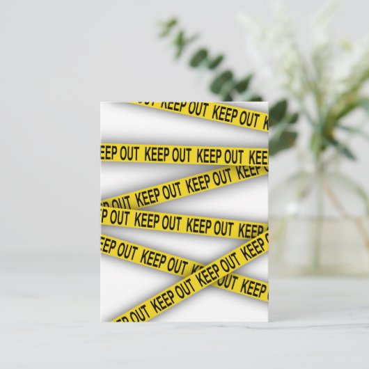 Blijf uit de buurt, kruis politietape 3d niet briefkaart (Staand voorkant)