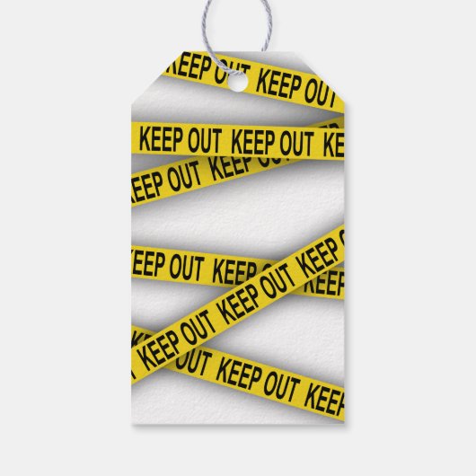 Blijf uit de buurt, kruis politietape 3d niet cadeaulabel (Achterkant)