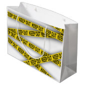 Blijf uit de buurt, kruis politietape 3d niet groot cadeauzakje (Achterkant Gekanteld)