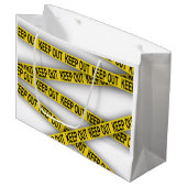 Blijf uit de buurt, kruis politietape 3d niet groot cadeauzakje (Voorkant Gekanteld)