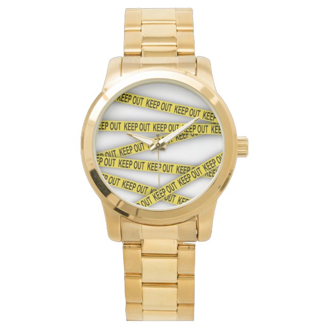Blijf uit de buurt, kruis politietape 3d niet horloge (Voorkant)