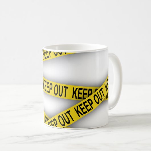 Blijf uit de buurt, kruis politietape 3d niet koffiemok (Voorkant rechts)