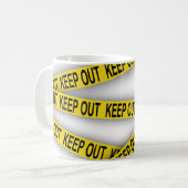 Blijf uit de buurt, kruis politietape 3d niet koffiemok (Voorkant links)