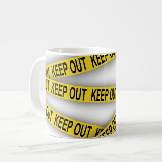 Blijf uit de buurt, kruis politietape 3d niet koffiemok (Voorkant links)