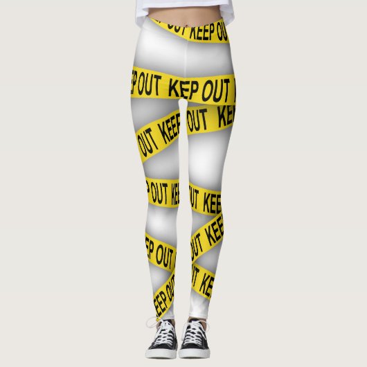 Blijf uit de buurt, kruis politietape 3d niet leggings (Voorkant)