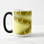 Blijf uit de buurt, kruis politietape 3d niet magische mok (Links)