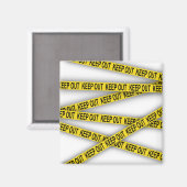 Blijf uit de buurt, kruis politietape 3d niet magneet (Voorkant / Achterkant)