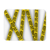 Blijf uit de buurt, kruis politietape 3d niet magneet (Horizontaal)