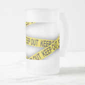 Blijf uit de buurt, kruis politietape 3d niet matglas bierpul (Voorkant rechts)