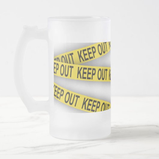 Blijf uit de buurt, kruis politietape 3d niet matglas bierpul (Links)