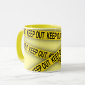 Blijf uit de buurt, kruis politietape 3d niet mok (Voorkant links)