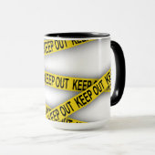 Blijf uit de buurt, kruis politietape 3d niet mok (Voorkant rechts)