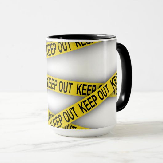 Blijf uit de buurt, kruis politietape 3d niet mok (Voorkant rechts)