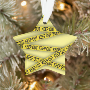 Blijf uit de buurt, kruis politietape 3d niet ornament