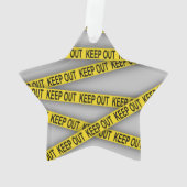 Blijf uit de buurt, kruis politietape 3d niet ornament (achterkant)