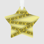 Blijf uit de buurt, kruis politietape 3d niet ornament (voorkant)