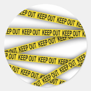 Blijf uit de buurt, kruis politietape 3d niet ronde sticker