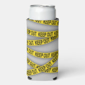 Blijf uit de buurt, kruis politietape 3d niet seltzer blikjeskoeler (Seltzer Voorkant)