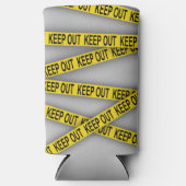 Blijf uit de buurt, kruis politietape 3d niet seltzer blikjeskoeler (Voorkant)