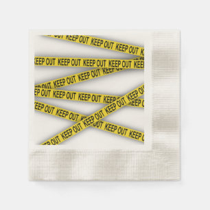 Blijf uit de buurt, kruis politietape 3d niet servet