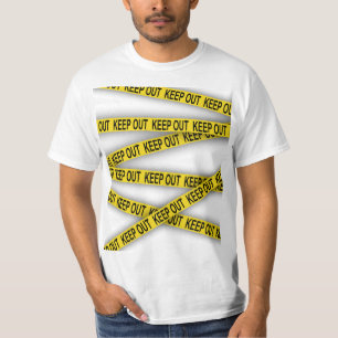 Blijf uit de buurt, kruis politietape 3d niet t-shirt