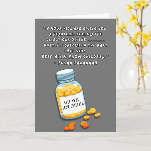 Blijf uit de buurt van kinderen - Grappige Moederd Kaart (Gele Bloem)