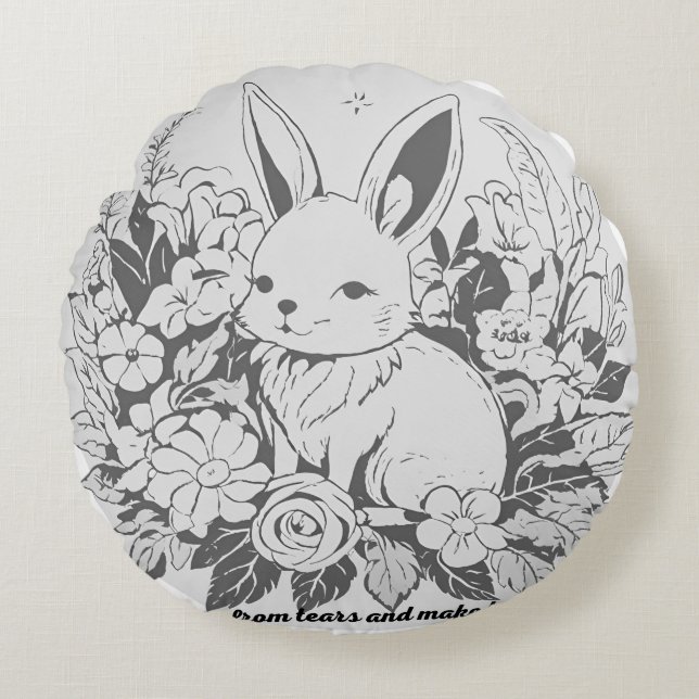 Blijf uit de buurt van tranen en maak gelukRonde k Rond Kussen (Voorkant)