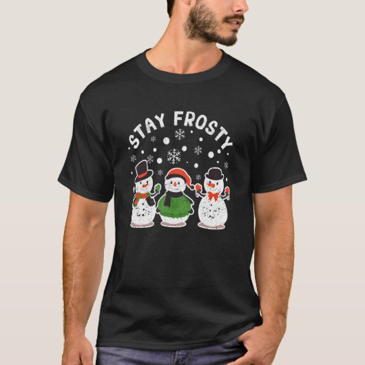 Blijf uit de kast met de kerstpyjama Cool Snowman  T-shirt (Voorkant)