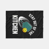 Blijf uit de keuken grappige pickleball-speler fleece deken (Voorkant (Horizontaal))