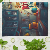 Blijf uit de keuken - leuke en levendige handdoek (Gevouwen)