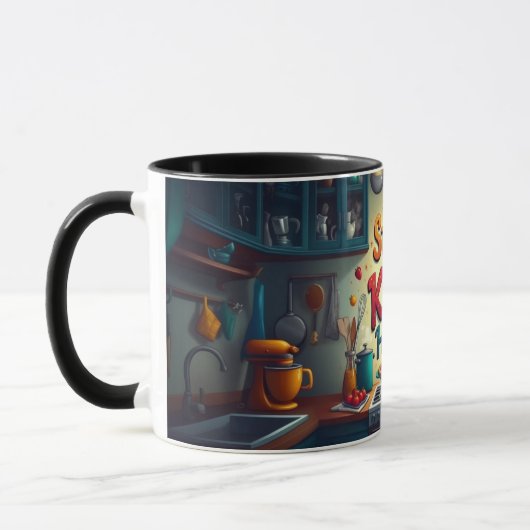 Blijf uit de keuken Mok - Het is mijn Happy Place (Links)