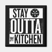 "Blijf uit de keuken" Pickleball Magnet (Voorkant)