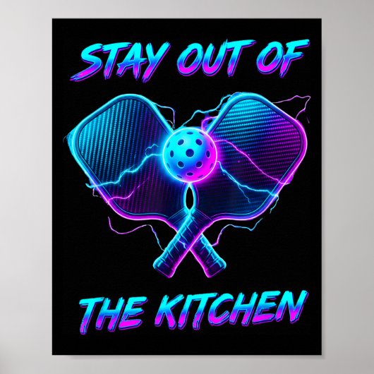 Blijf uit de keuken pickleball speler veld poster (Voorkant)