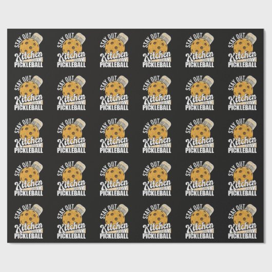 Blijf uit de keuken Speel Pickleball Cadeaupapier (Vlak)