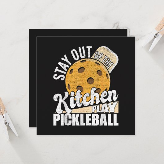 Blijf uit de keuken Speel Pickleball Kaart (Voorkant / Achterkant in situ)