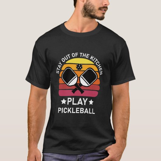 Blijf uit de keuken Speel Pickleball T-shirt (Voorkant)