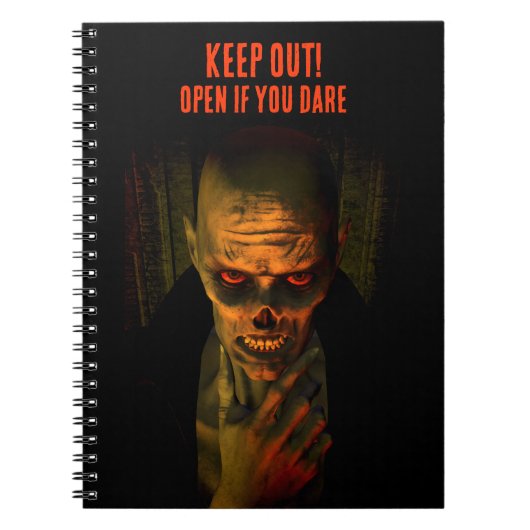 Blijf Uit de Weg! Open als je Durft. Zombie Notitieboek (Voorkant)