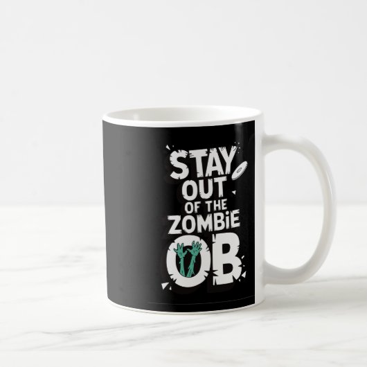 Blijf uit de zombie Ob Funny Disc Golf Zombie L Koffiemok (Rechts)
