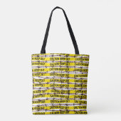 Blijf uit! Gele band en gestreepte draad Tote Bag (Achterkant)