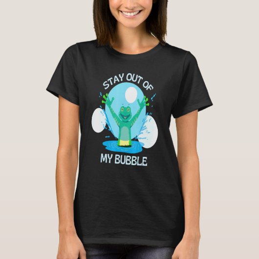 Blijf uit mijn bubbelkikker in de waterpool t-shirt (Voorkant)