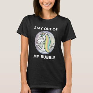 Blijf uit mijn bubble schattige introvert eenhoorn t-shirt