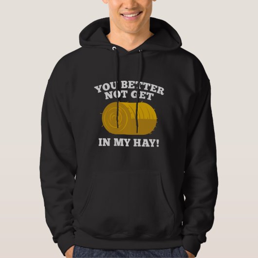 Blijf uit mijn hooi hoodie (Voorkant)