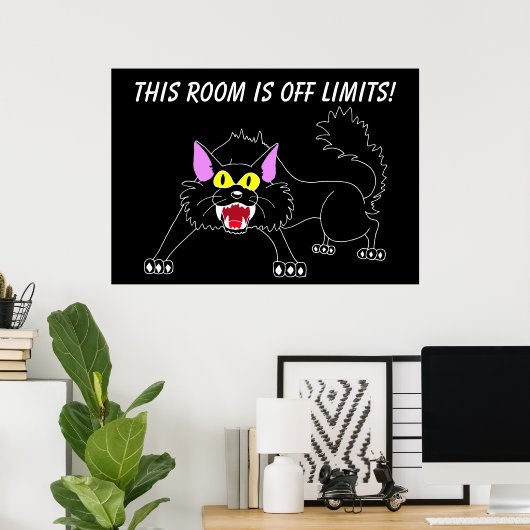 Blijf uit mijn kamer, Black Cat Poster (Thuiskantoor)